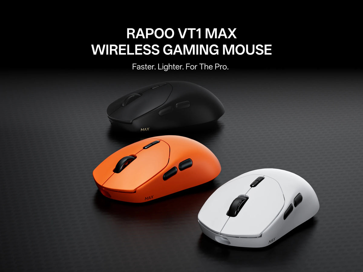 Rapoo VT1 MAX / VT1 Wireless Gaming Mouse 30K/26K DPI True 8K Wireless Polling Rate 49g Lightweight Up to 750 Hour Battery 10 Programmable Buttons On-Board Memory Esports Laptop Gaming Mice Compatible with Windows Mac