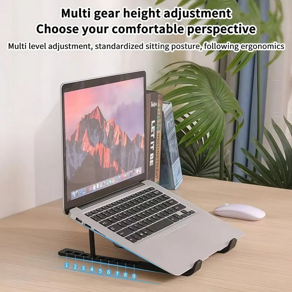 Universal Laptop Cooling Stand Adjustable with Fan Laptop Lift Stand Multi-High Adjustment Portable TabletPC Hanging Holder