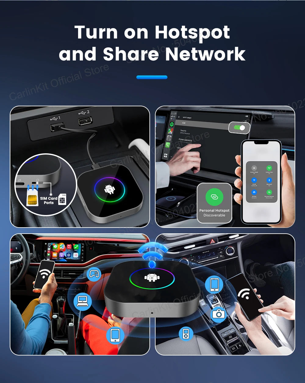 CarlinKit TV Box S2F Android 13 CarPlay Ai Box SM6225 8 Cores Wireless CarPlay Android Auto Video Streaming Box 4G LTE &WiFi GPS