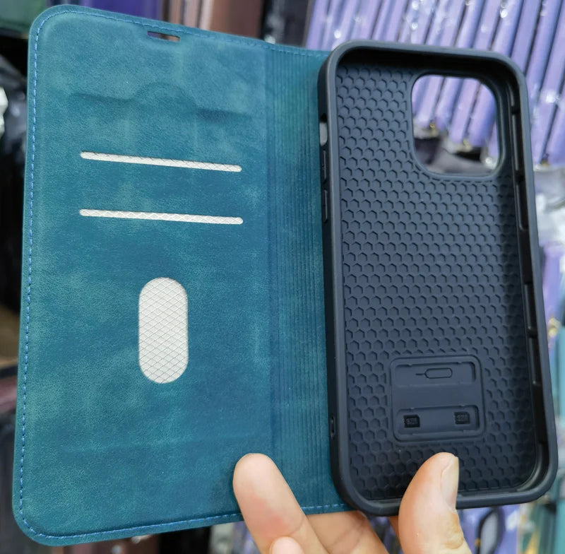 For Magsafe Wallet Leather Flip Case For iPhone 12 13 14 15 16 Pro Max mini Magnetic Wireless Charging Book Folio Cover
