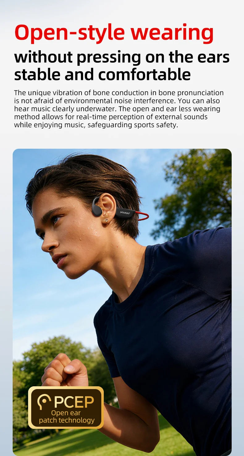 POLVCDG Bone Conduction Headset X7 IPX8 32GB Memory 5.3 Bluetooth Wireless Headset with Microphone Waterproof Swimming 2023new