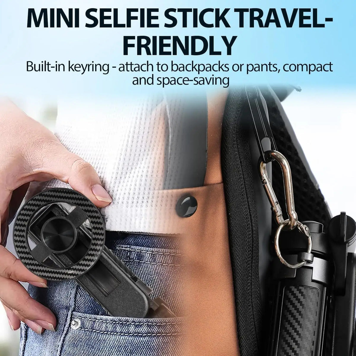 4-in-1 Multifunctional Magnetic mini Selfie Stick with 360° Rotation Wireless Bluetooth Control Magnetic Phone Holder