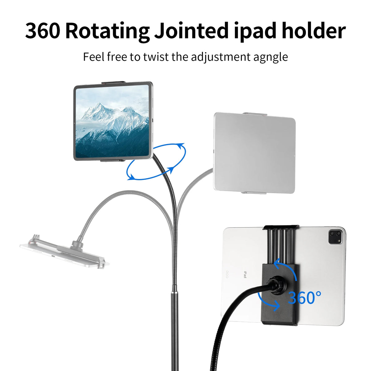 Universal 67 Inch Stainless Steel Floor Stand Tablet Mount Stand Phone Holder Tripod For iPad Samsung Xiaomi Huawei Support