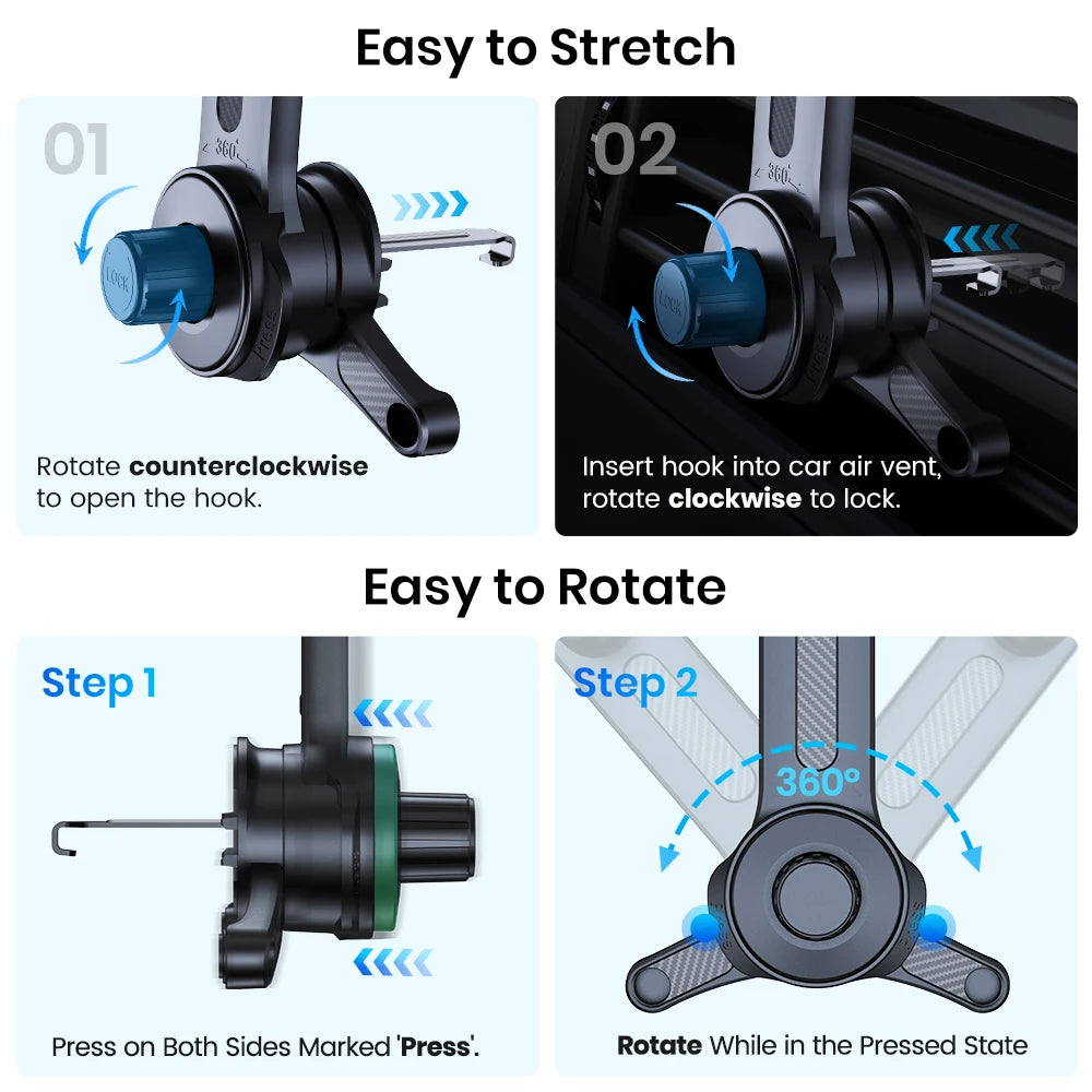 TOPK Car Phone Holder Air Vent Mount for Big Phones Thick Case Friendly iPhone 15 14 13 Pro Max Samsung S24 S23 Ultra Heavy Duty