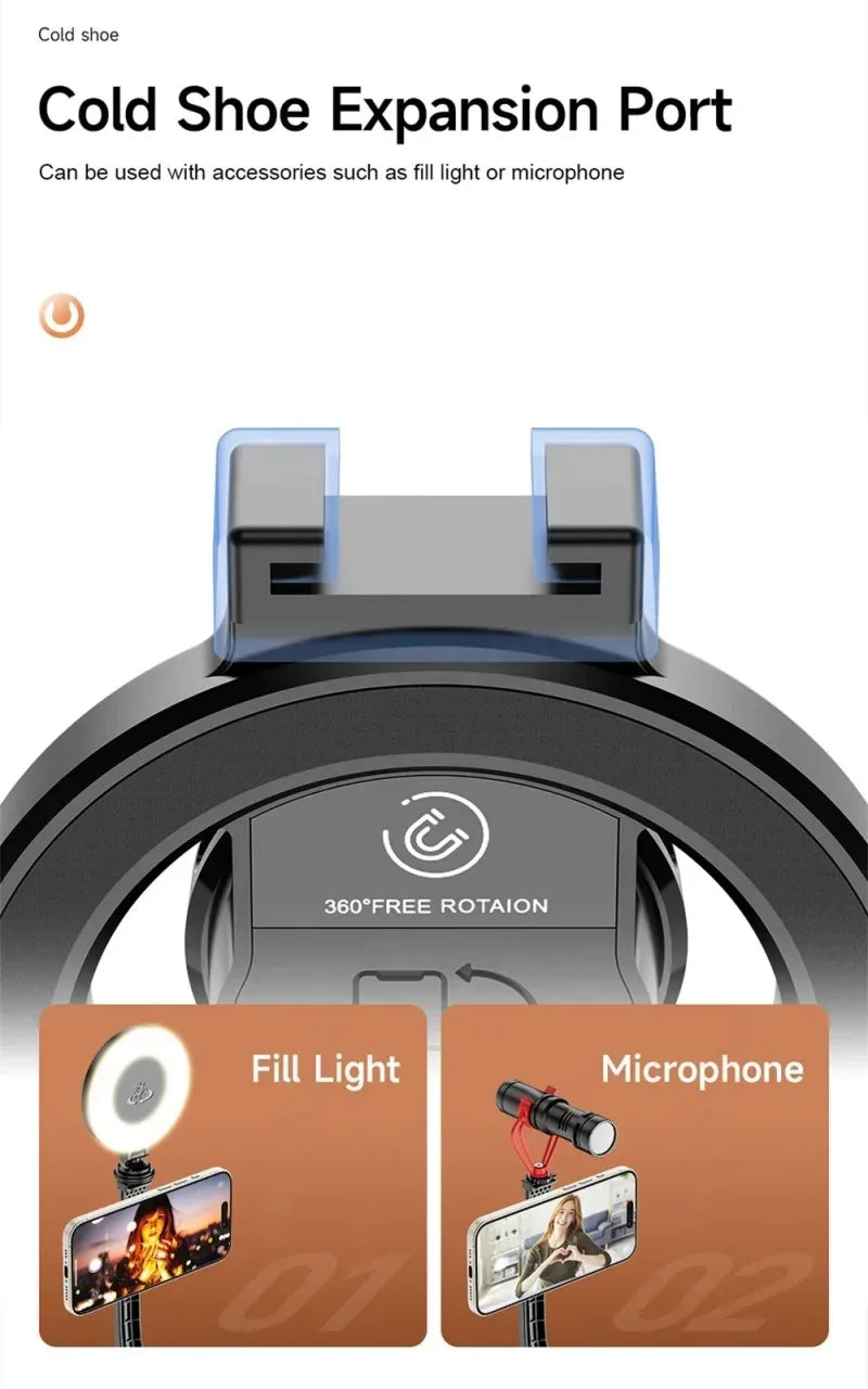 Mini Bluetooth Magnetic Selfie Stick Tripod For iPhone Android Magsafe Tripod Travel Monopod With Remote Mobile Phone Stabilizer