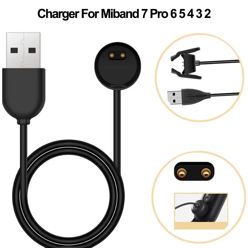 USB Magnetic Charger Wire For Xiaomi Mi Band 7 Pro Smart Watch Charging Cable For Xiaomi 6 5 4 3 2 Portable USB Charger Adapter