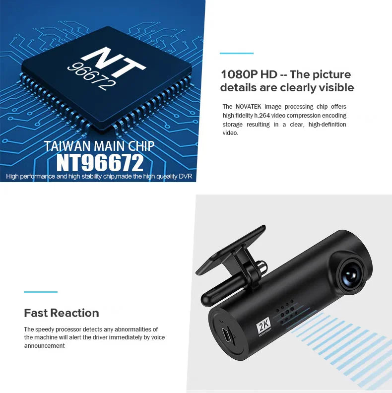 Dashcam for Car Black Box Driving Video Recorders 4K/2K WiFi Mini Front Camera Dash Cam 24H Parking Monitor Car Recording Camera