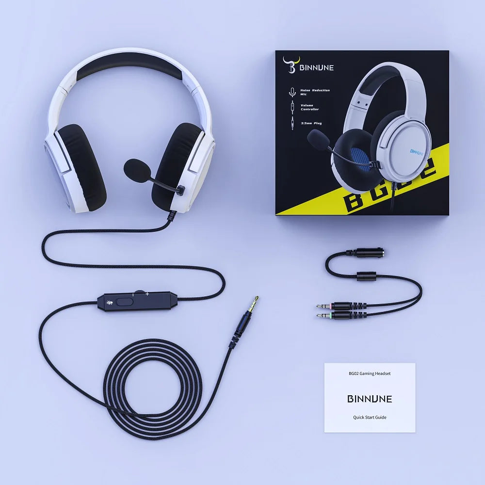 BINNUNE BG02 Headsets Gamer for PS4 PS5 Xbox Series X|S Xbox One PC Switch Wired Gaming Headphones for Playstation 5 Xbox 1