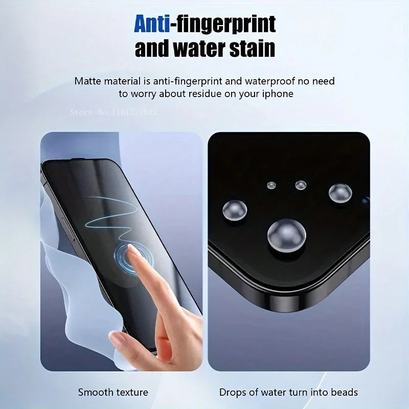 2Packs Matte Tempered Glass Screen Protector for iPhone 16 11 12 13 Pro Mini 14 15 16 Plus Pro Max X XR XS Max Protection Glass