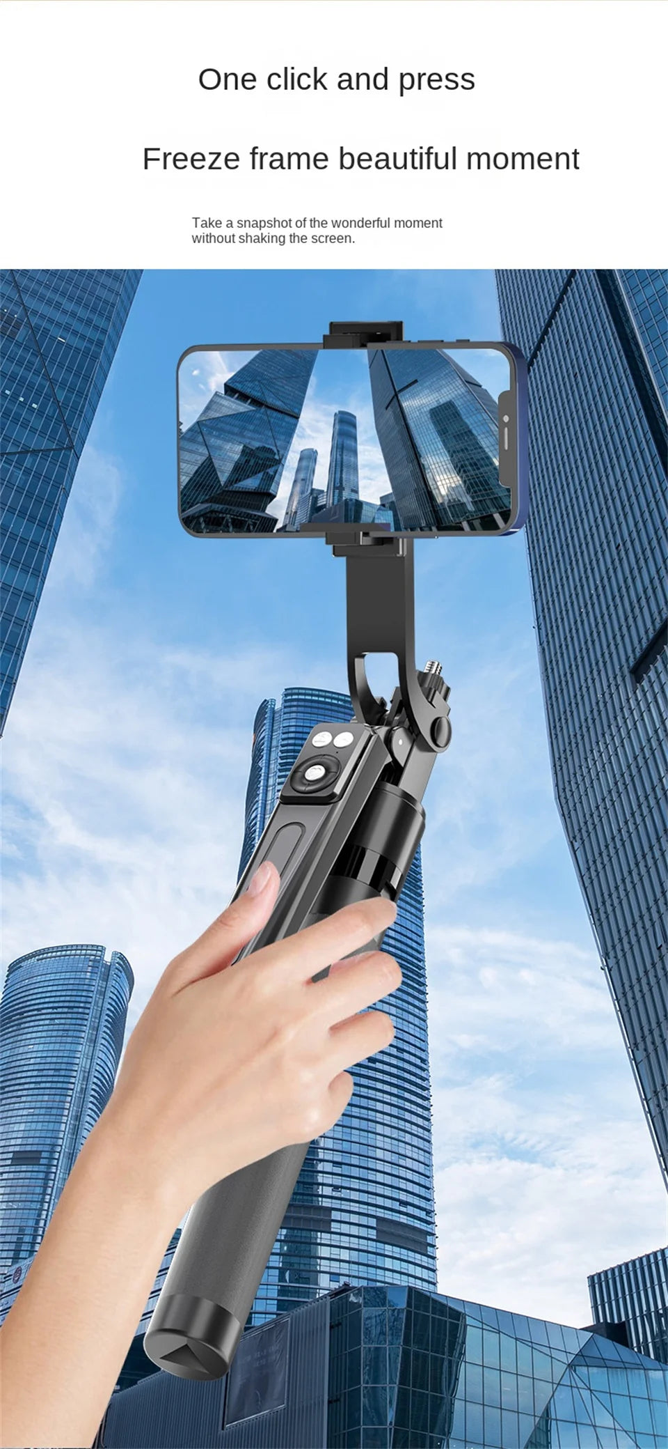 Roreta New 1.7M 360° Rotation Tripod for Smartphone Camera, Phone Holder with Bluetooth Shutter, Wireless Selfie Stick Brackets