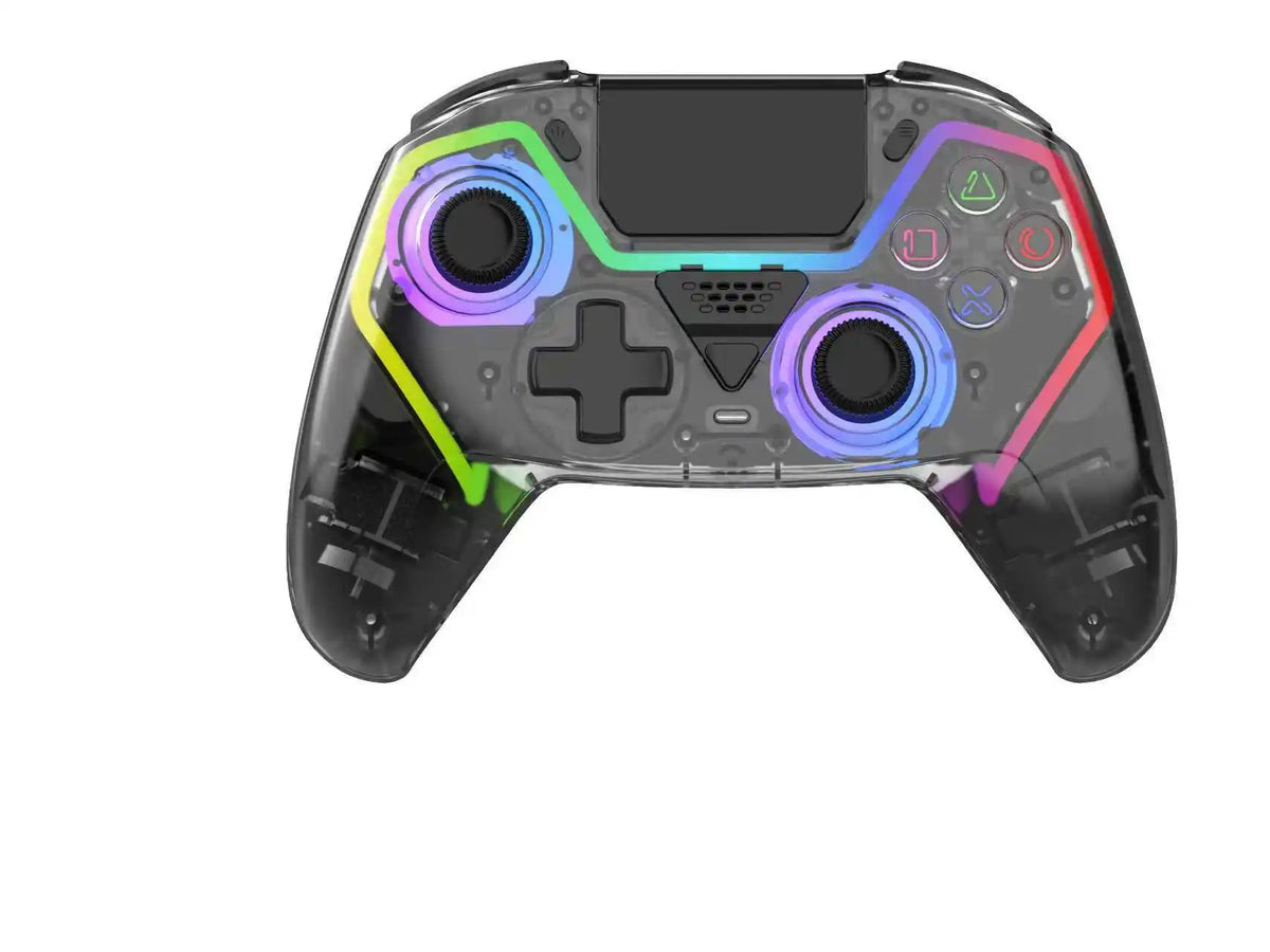 Transparent Wireless Controller HG-04D for PS5/PC/iOS/Android/Steam with BT 5.3,Macro Button,Touchpad,Hall Triggers & Joystick