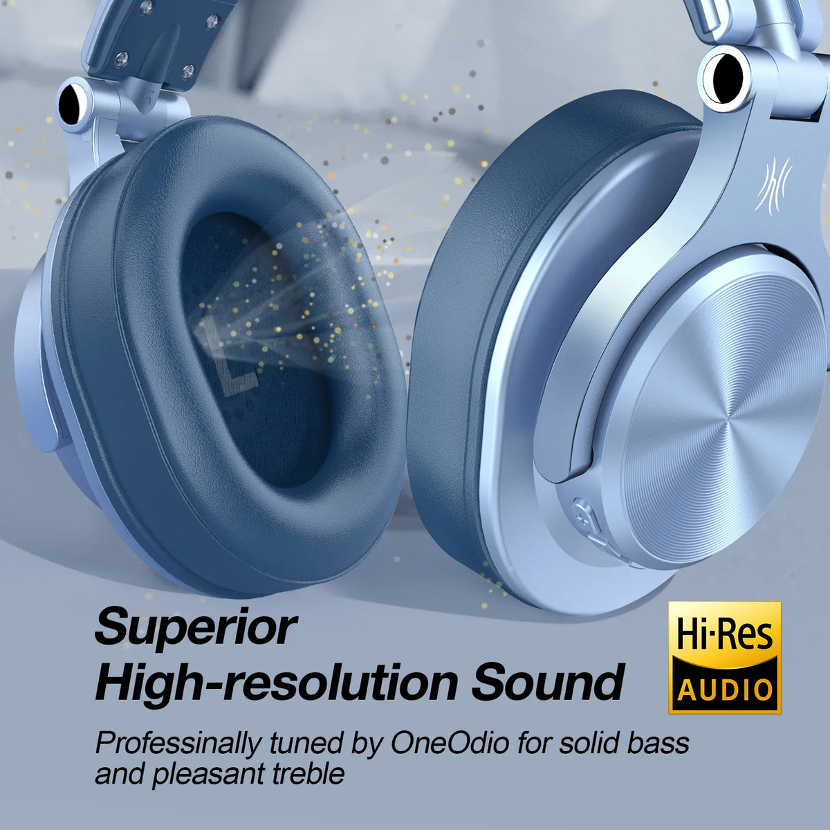 Oneodio A70 Wireless Bluetooth 5.2 Headphones 72Hrs Over Ear Hi-Res Audio 3.5mm/6.35mm Wired Studio DJ Headset With Microphone
