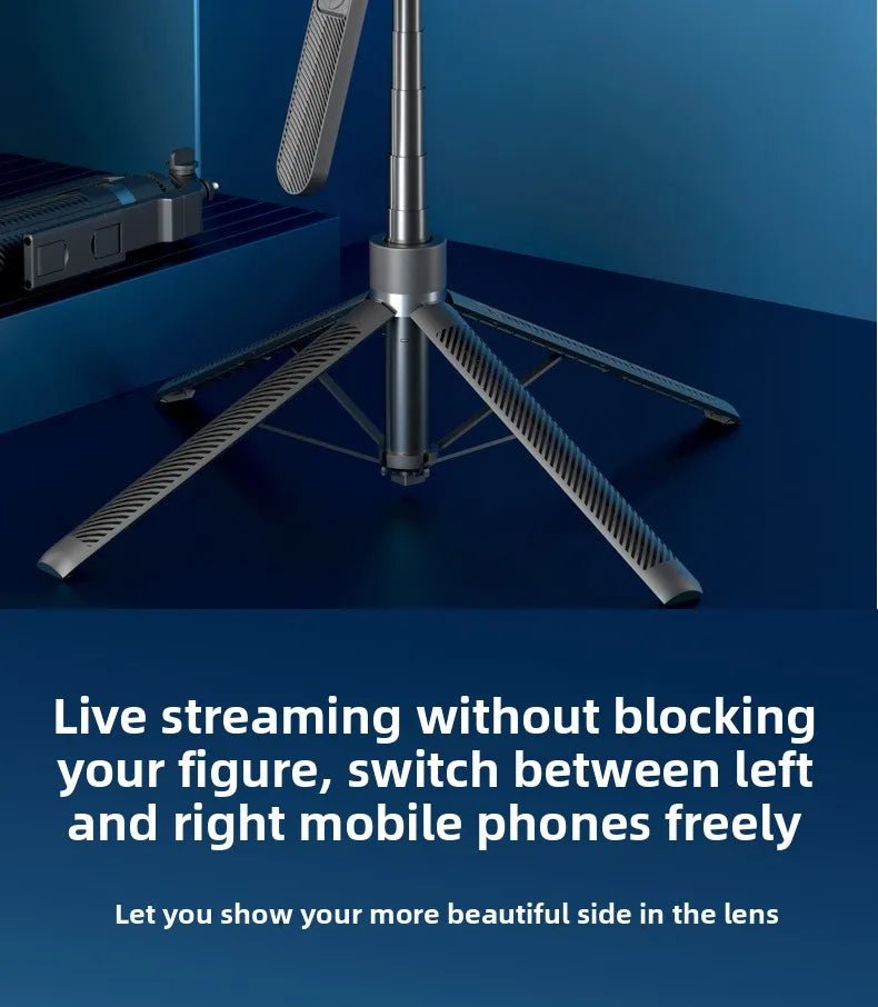 A14 Bluetooth Selfie Stick 1.8M Aluminum Alloy Tripod Stand with One-Key Pop-Up for Phone Live Streaming and Photography