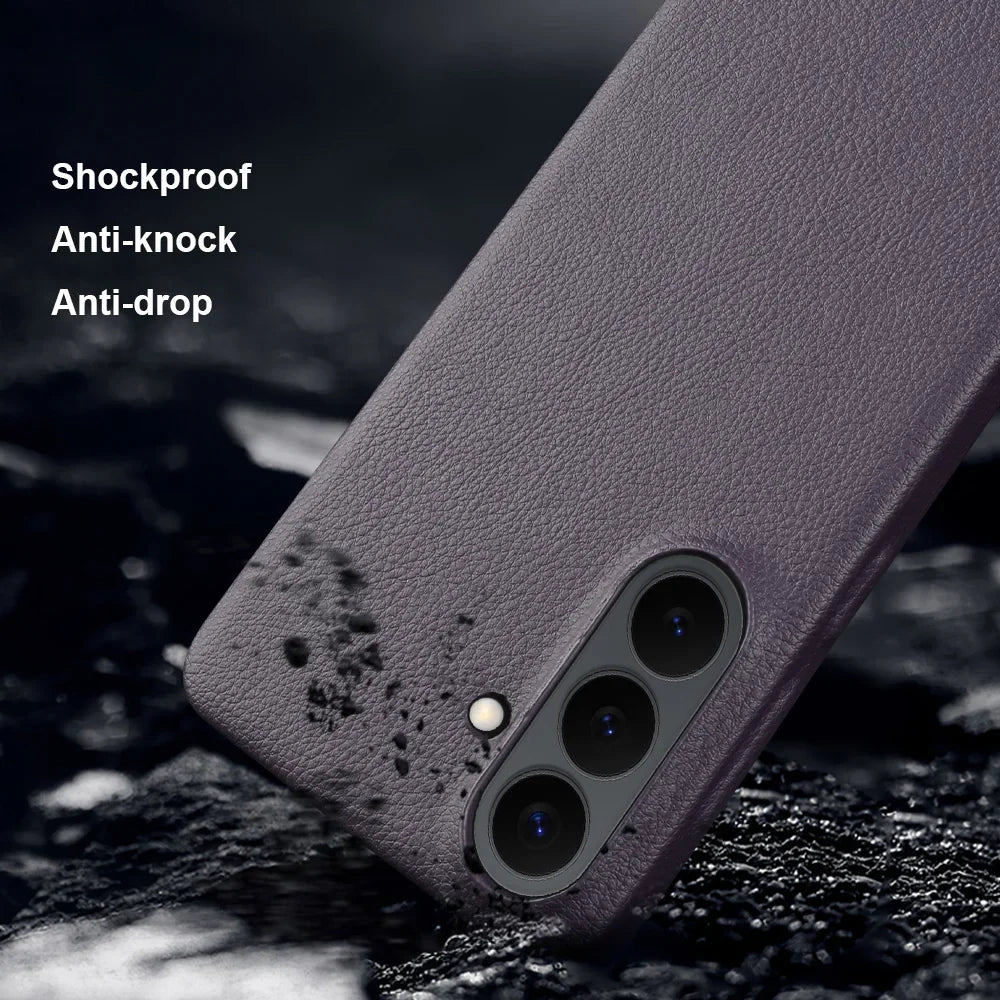 For Magsafe Case For Samsung Galaxy S26 Ultra S24 Plus S25 Edge S23 S21 S20 FE Note 20 S22 Ultra Phone Case Leather Back Cover