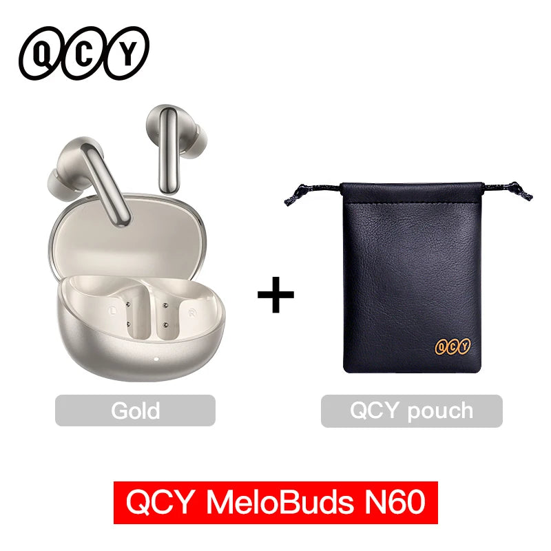 QCY BH25HT19A MeloBuds N60 Hybrid ANC Wireless Bluetooth 6.0 Earbuds LDAC Hi-Res Audio Dual Driver Headphone Bass Boost Earphone