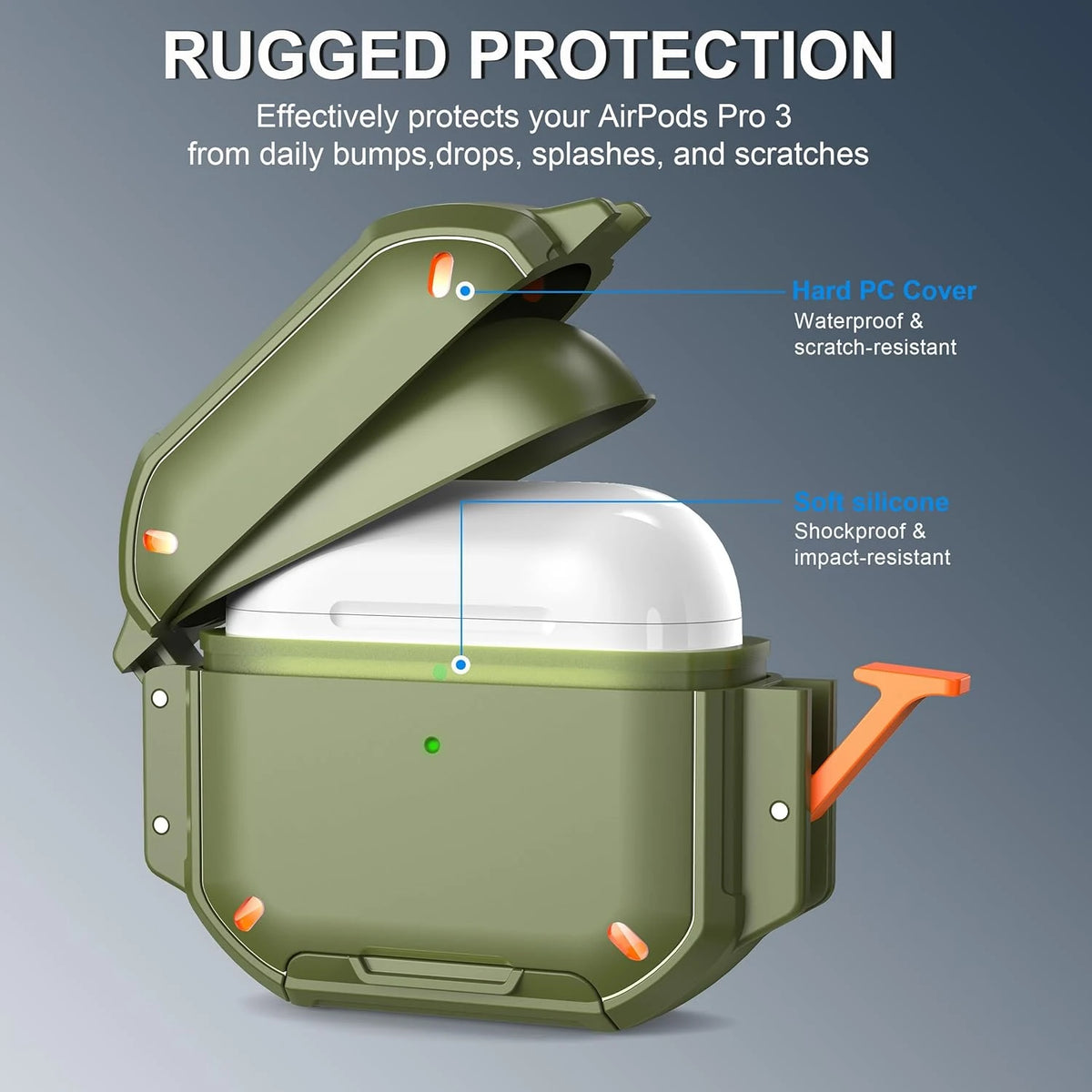 2026 for AirPod 5 Waterproof Case with Lock Sturdy Rugged Case Shockproof Headphone Case for AirPods Pro 3/4/5 Earbuds Cases