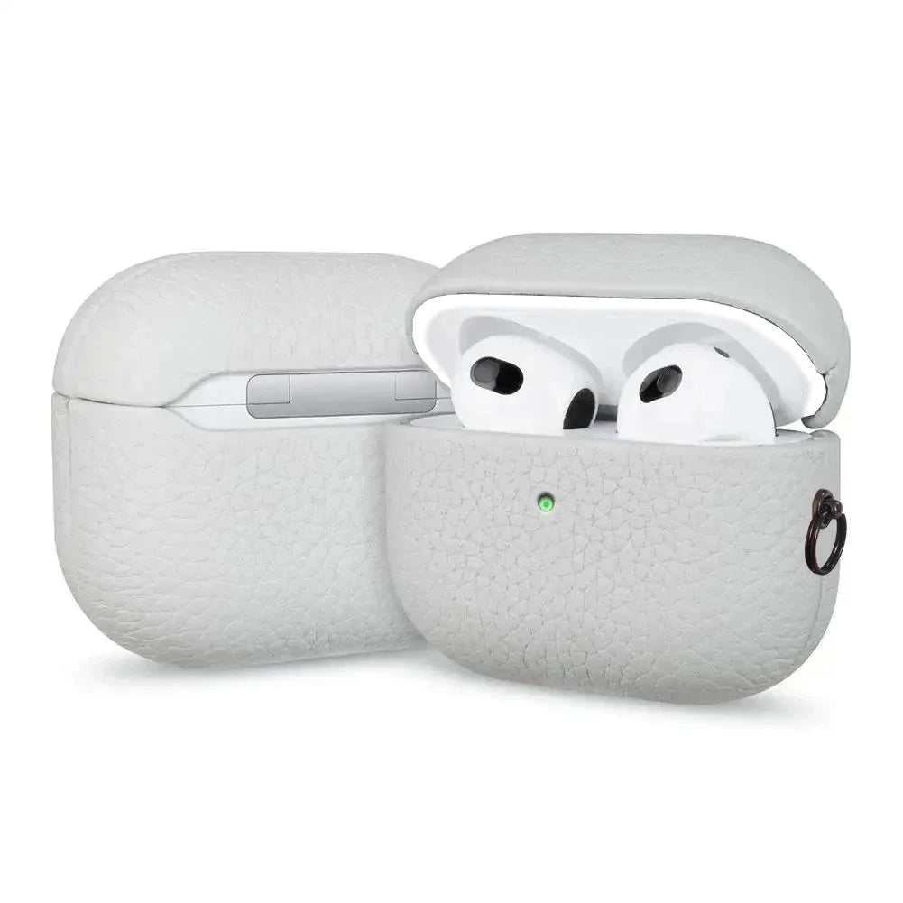 High End Business Bluetooth Earphone Case For Apple AirPods/2/3/4/5 Pro3/2 Retro Genuine Leather Litchi Texture Protection Cover