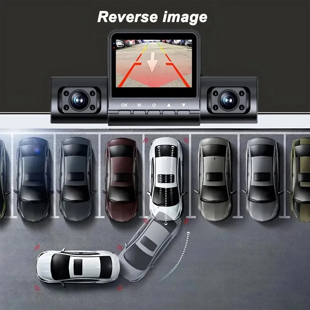 4 Lens Dash Cam 1080P Full HD 360 Degree View Car DVR 3.16 Inch IPS Screen Night Vision G Sensor Loop Recording Parking Monitor Wide Angle Laptop Connection Dashboard Camera for Complete Interior Exterior Safety Professional