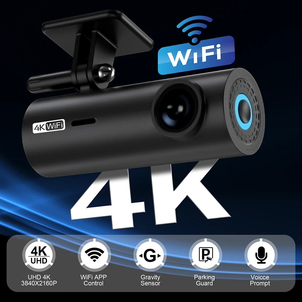 Dashcam for Car Black Box Driving Video Recorders 4K/2K WiFi Mini Front Camera Dash Cam 24H Parking Monitor Car Recording Camera