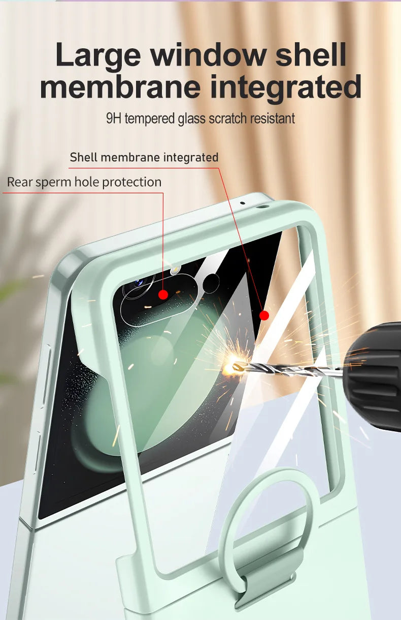 Hot Skin Feel Glass Case for Samsung Galaxy Z Flip 7 FE 6 5 5G Fold Business Fashion Cover Anti-knock Cases for Flip5 Flip6