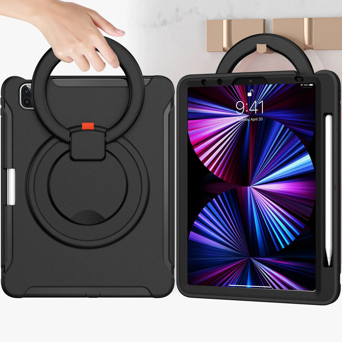 Stand Tablet Case For iPad 2025 Pro 13 11 Mini Air 3 4 5 6 7 8 9 10th 11th Generation 10.9 12.9 inch Handle Shockproof Cover