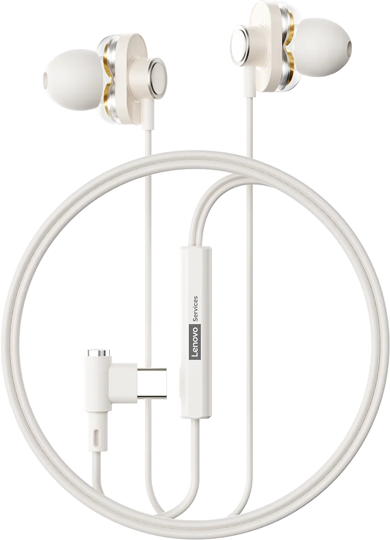 NEW Lenovo YF46 Wired Headphones In-Ear Gaming Earphones 3.5mm/Type-C Lightweight Earbuds With Mic For Mobile Phones Computers