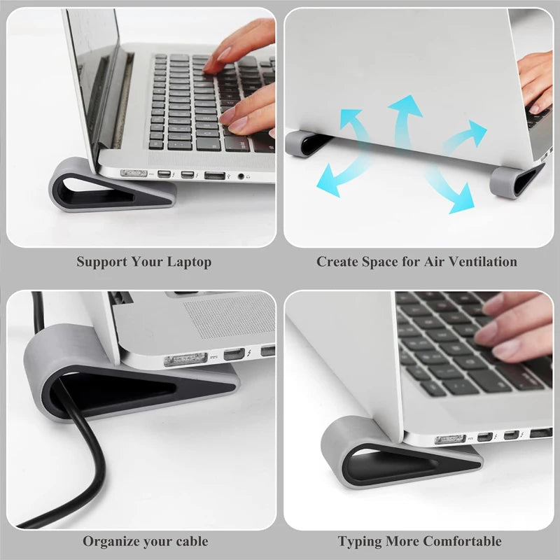 Universal Ultra Compact Portable Laptop Keyboard Stands Notebook Elevated Feet Rubber Tilting Wedge Riser Holder