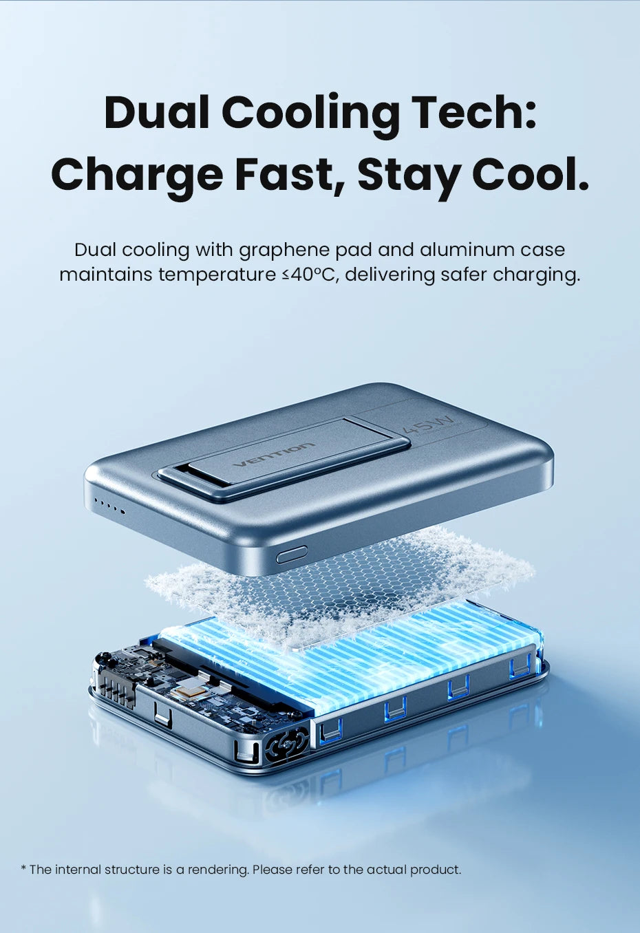 Vention Qi2.2 25W Power Bank 10000mAh 45W For Magnetic Wireless Portable Charger Battery for iPhone Samsung