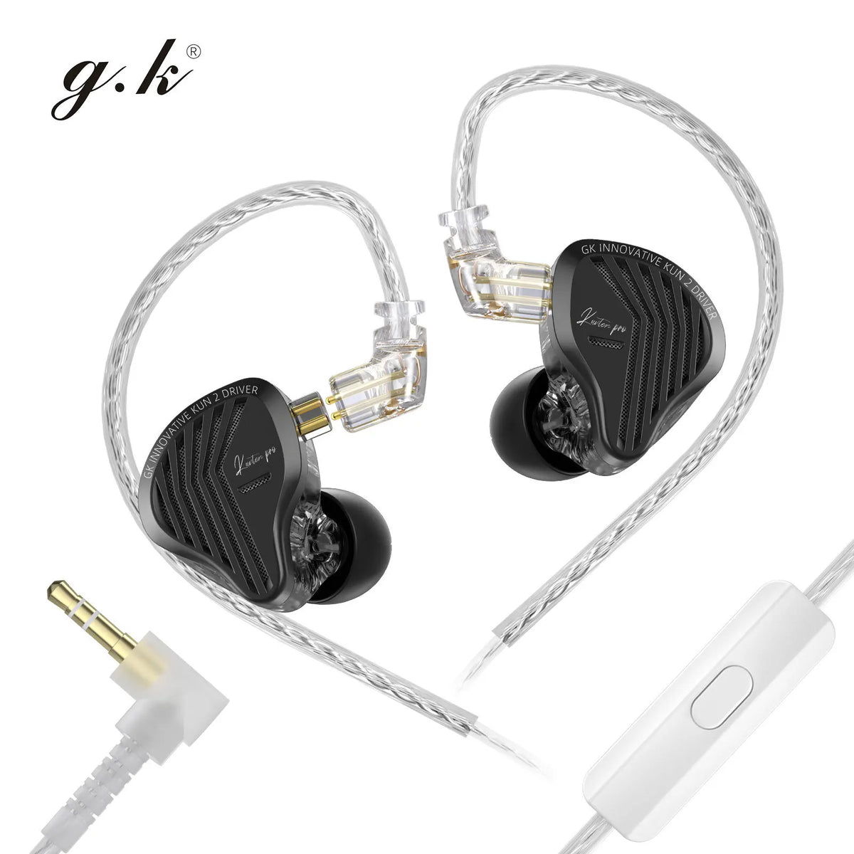 Genuine GK KUNTEN PRO HiFi In Ear Earphones Second Generation Dynamic Driver Long Stroke Bass Wired Headset For Music Audiophile