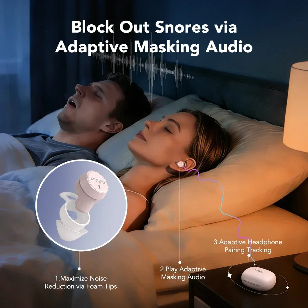 MINISO MS217 Sleep Aid Headphones Bluetooth Earphone AI Translation Earbuds In-Ear Wireless Headphones Sleep Friendly