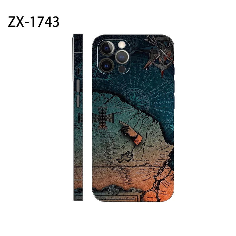 New Skin Sticker For iPhone 16 Pro Max Back Film 16 14 Plus 13 12 Mini Protective Decal Wrap Side Frame Protector No Case