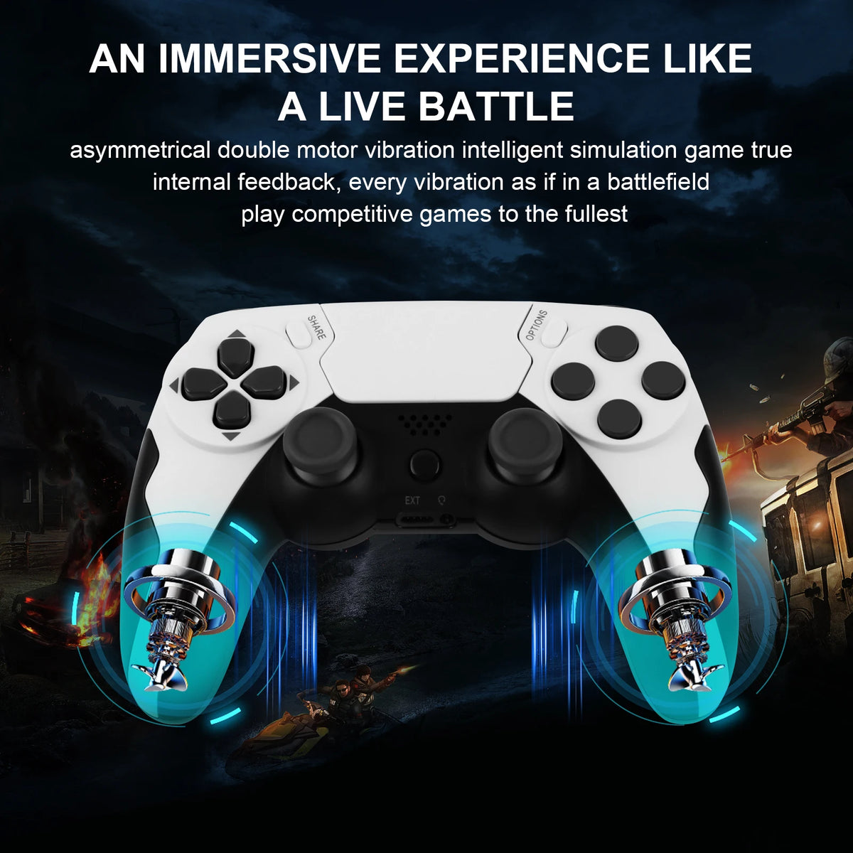 GAMINJA Wireless Controller Dual Vibration Game Joystick Gamepd For PS4 PS3 Console PC Gamepad with 6-axis Gyros