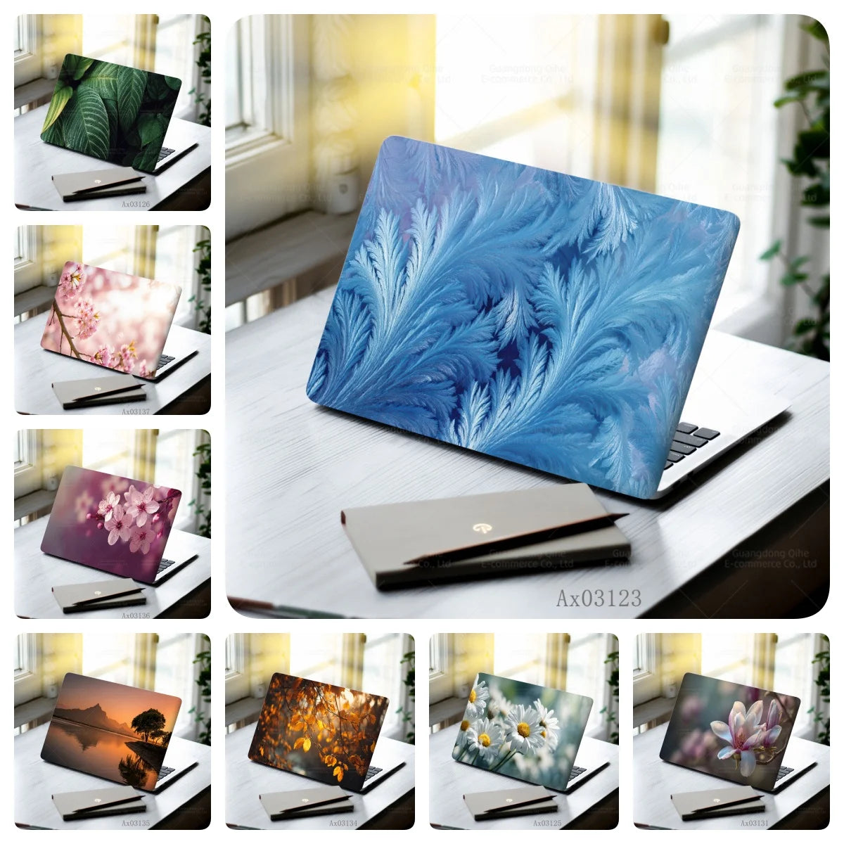 Pink Flower Laptop Stickers Self Adhesive Waterproof Anti Scratch Notebook Cover for Device Notebook MacBook Protective Skins