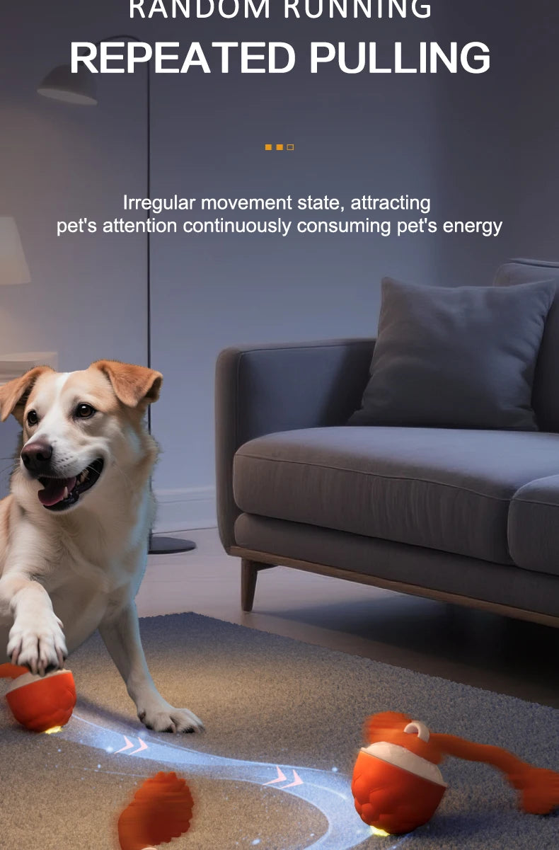 Smart Self-Rolling Electric Dog Ball with Sound Autonomous Operation Realistic Bark & Roll Chew-Resistant for Small Dog Training