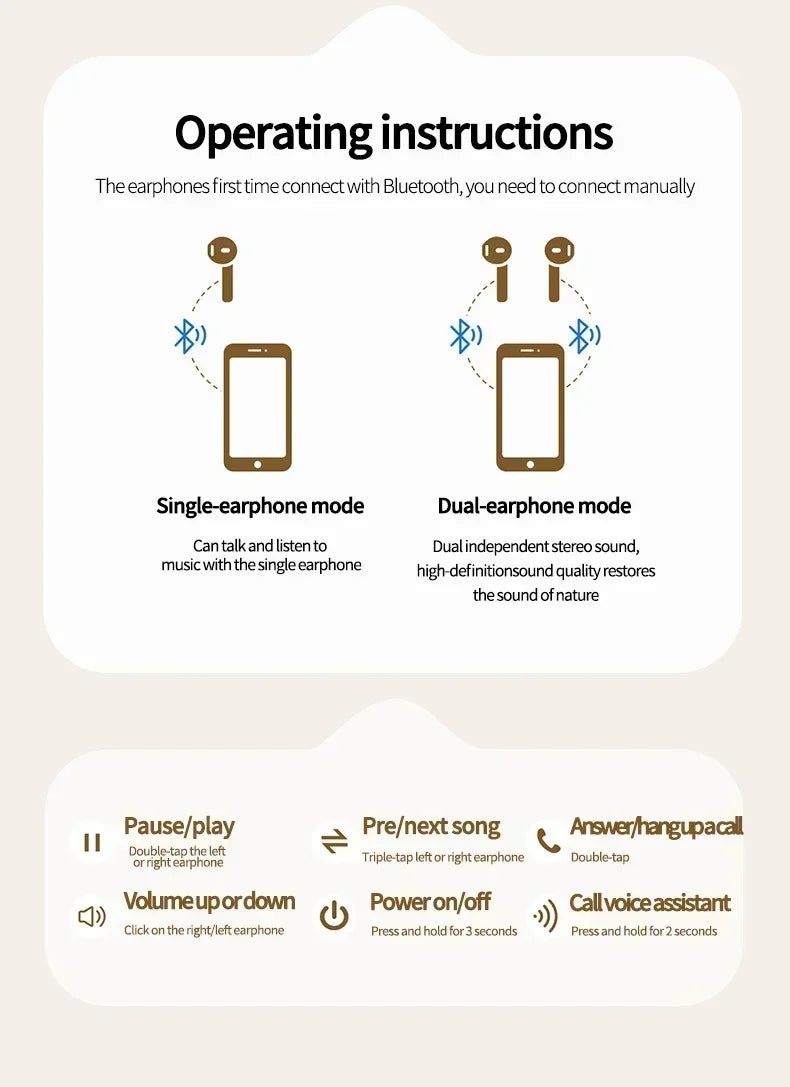 Q86 TWS Bluetooth 5.3 Wireless Headphones Power LED Digital Display HiFi Gaming Headsets Waterproof Sports Earbuds