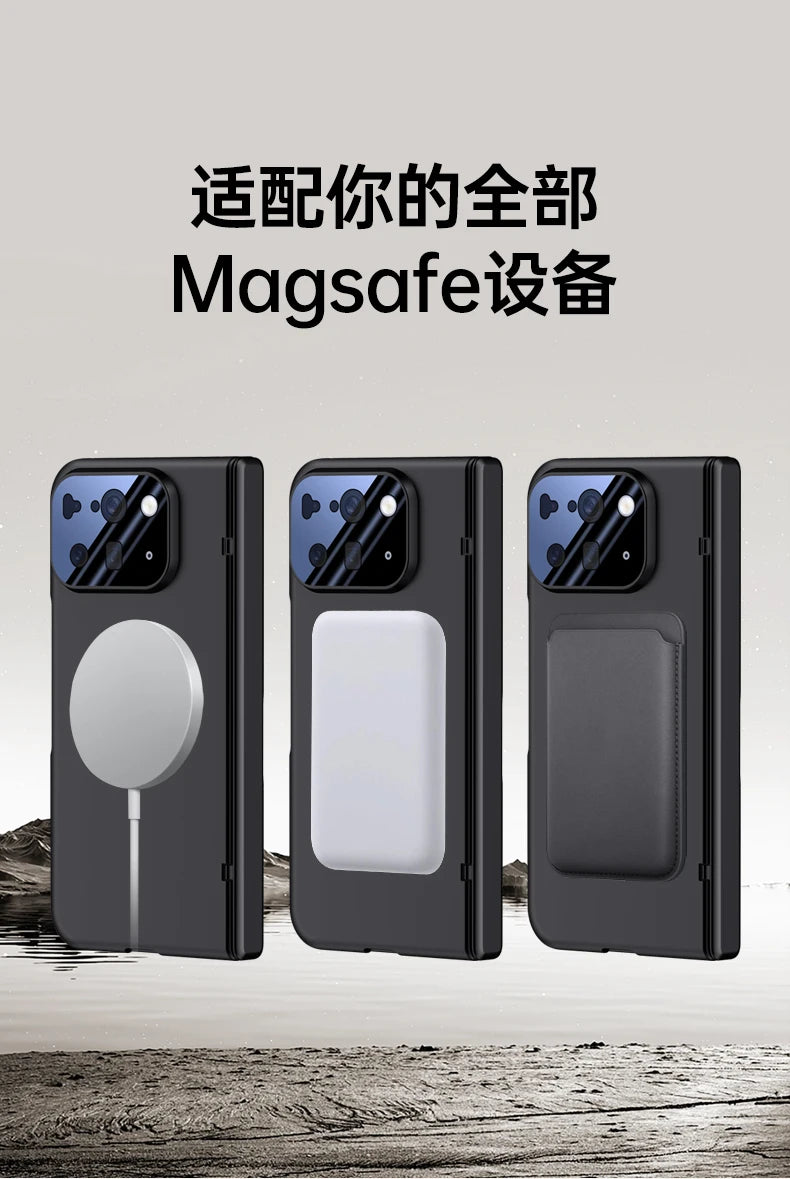 For Google Pixel 10 Pro Fold Case Magsafe Matte Spring Hinge Lens Screen Protector Full Protection All-inclusive Cover