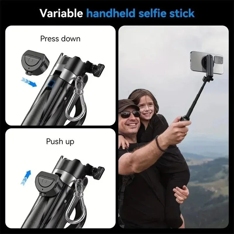 For Magsafe Magnetic Selfie Stick Mini Bluetooth Extendable Handle Tripod For iPhone Samsung Mobile Phone Stabilizer Selfiestick