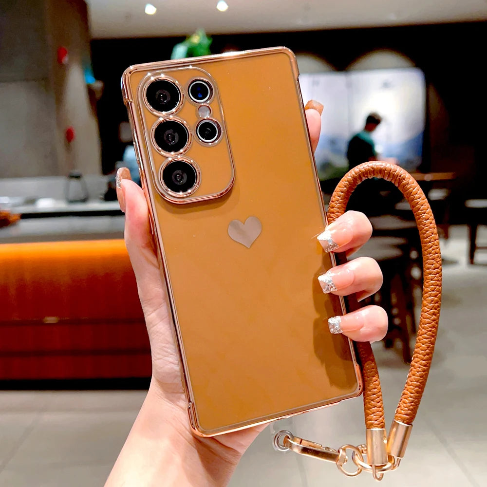 Soft TPU Chain Lanyard Case For Samsung Galaxy S26 S25 S24 S23 S22 S21 Ultra Plus FE A57 A37 A17 A56 A16 A36 A55 A15 5G 4G Cover