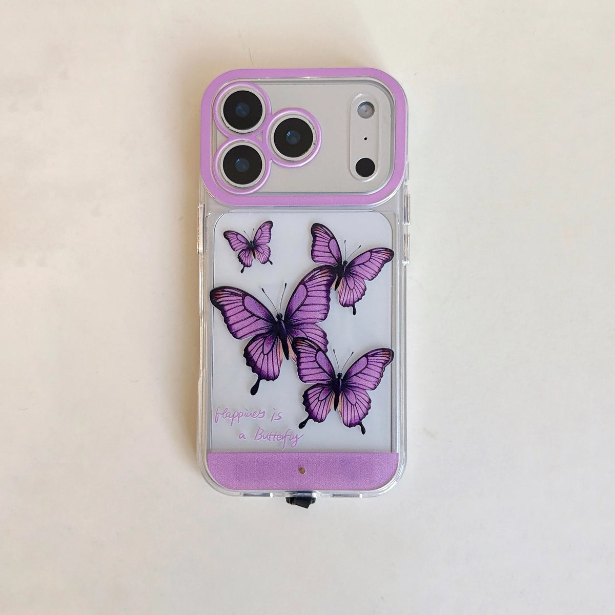 Change Color Luminous Call Light Up Purple Butterfly Pattern Phone Case For iPhone 16 15 13 12 11 14 17 Pro Max Plus Air X XSMax