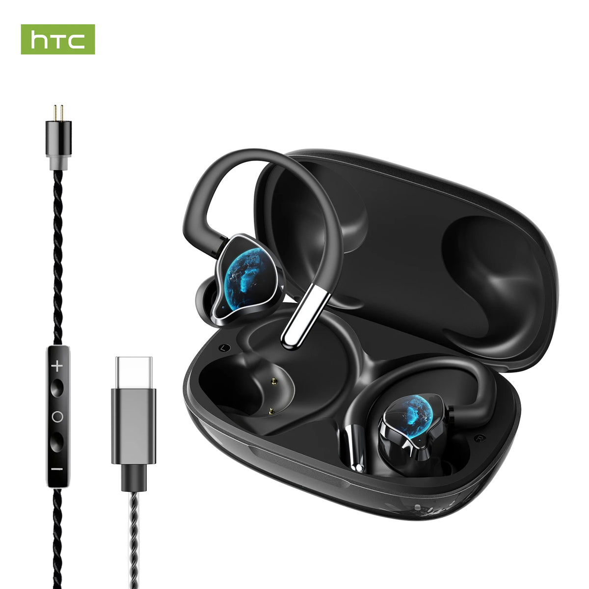 HTC NE81 TWS Wireless Earbuds Bluetooth ANC Wired Voice Control for Singing Live Streaming Touch Control Stereo Sports Earphone