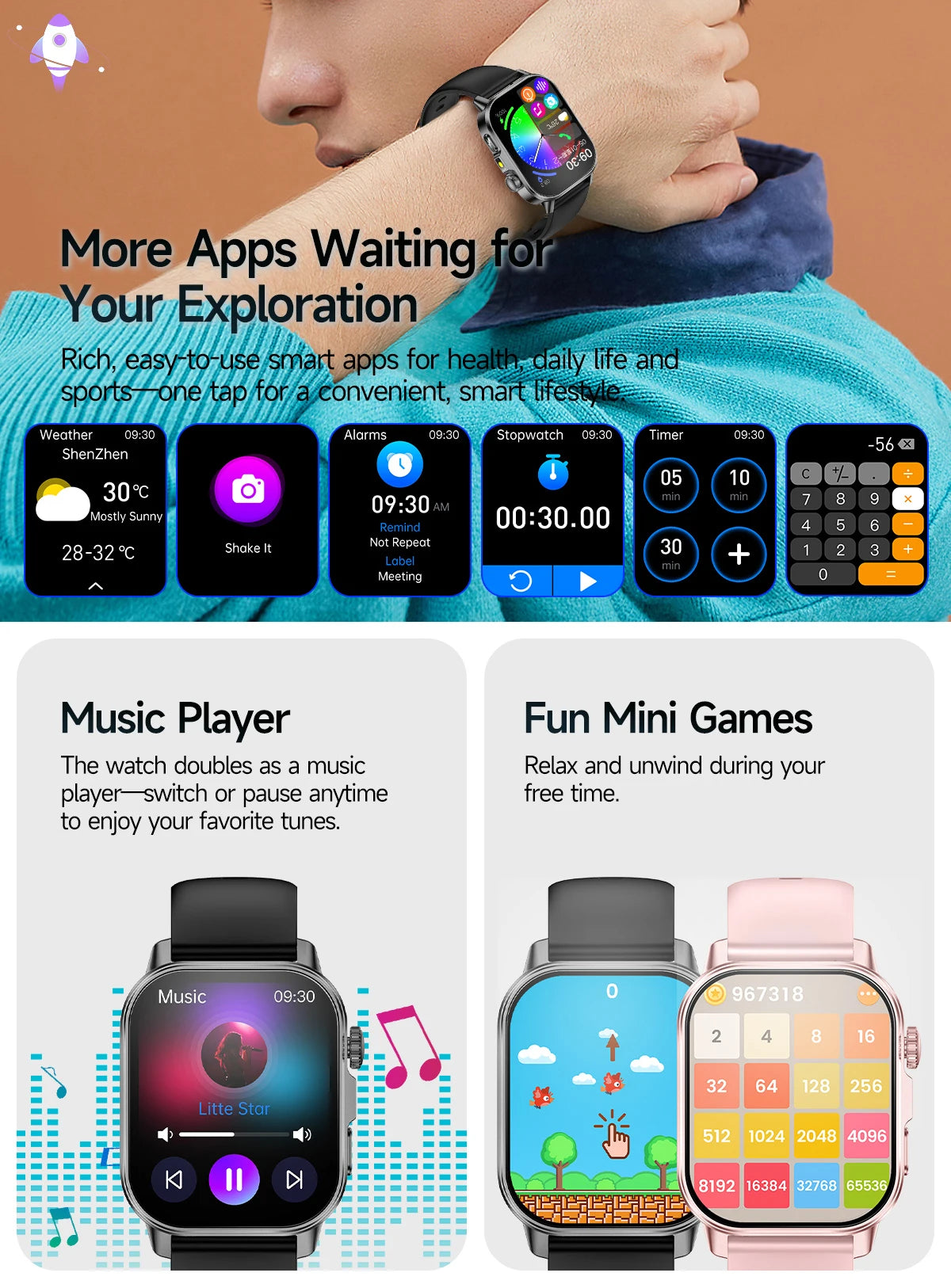 New Men Accurate Health Diagnosis ECG Smart Watch Blood Pressure Blood Oxygen Blood Fat Uric Acid Temp Bluetooth call Smartwatch