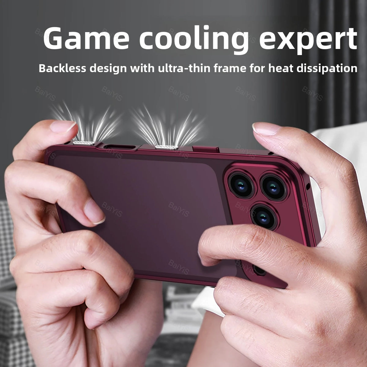 Luxury Metal Alloy Lens Protector Frame Phone Case For iPhone 18 17 16 15 14 13 Pro Max Plus Heat Dissipation Shockproof Cover