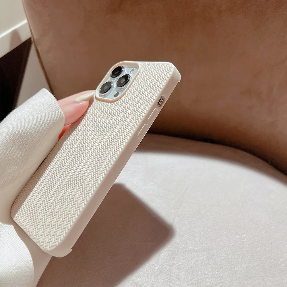 Colored Autumn and Winter Solid Weave Pattern Phone Case For Iphone 14 13 12 11 Pro Max X XR XSMAX 7 8 Plus Fashion New Products