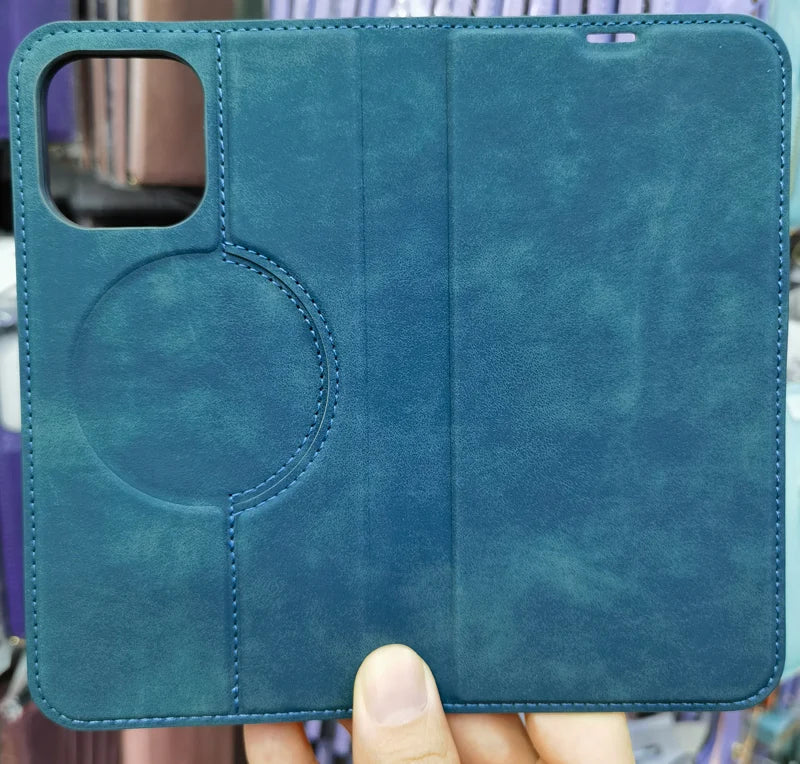 For Magsafe Wallet Leather Flip Case For iPhone 12 13 14 15 16 Pro Max mini Magnetic Wireless Charging Book Folio Cover