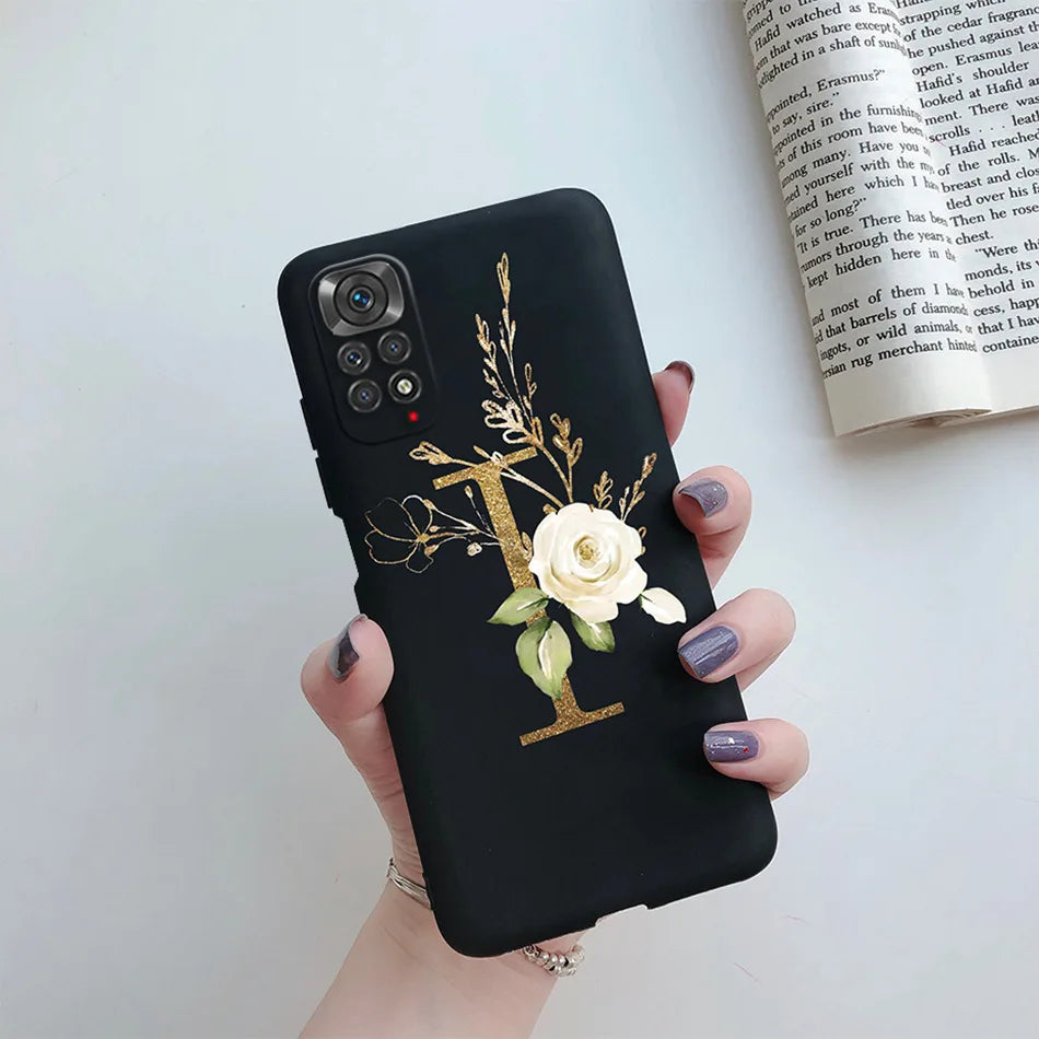 For Xiaomi Redmi Note 11 Pro Case Luxury Custom Name Letter Alphabet Phone Case For Xiaomi Redmi Note 11 11S Note11 Pro 5G Cover