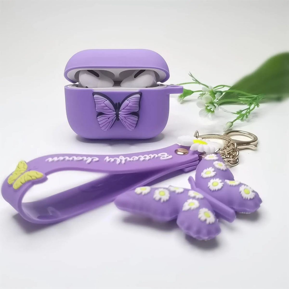 Airpods Pro2 Generation Protective Case 2023 Cute Cartoon 3d Butterfly Charm Soft Silicone
