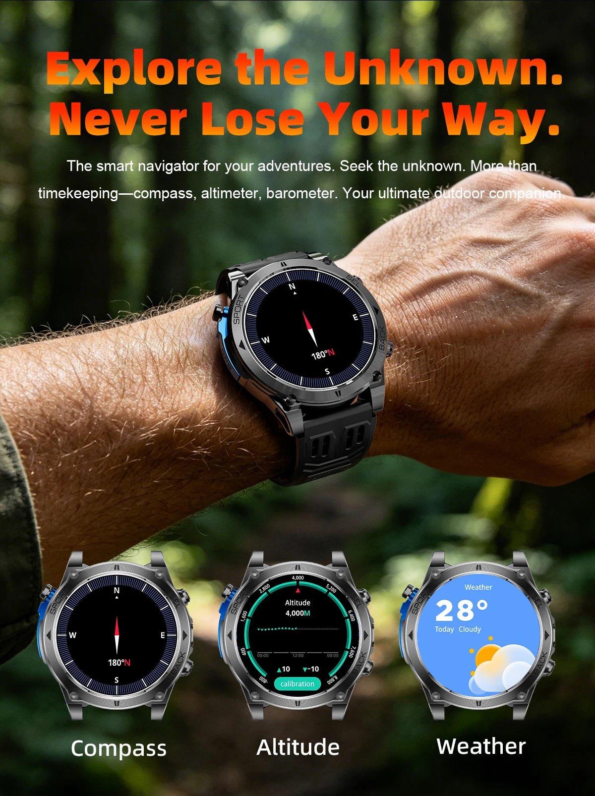 2026New T-RX4 Ultra GPS Smart Watch For Men 6-star GPS Positioning 10ATM Waterproof 850mAh Battery Compass 170+Sports Smartwatch