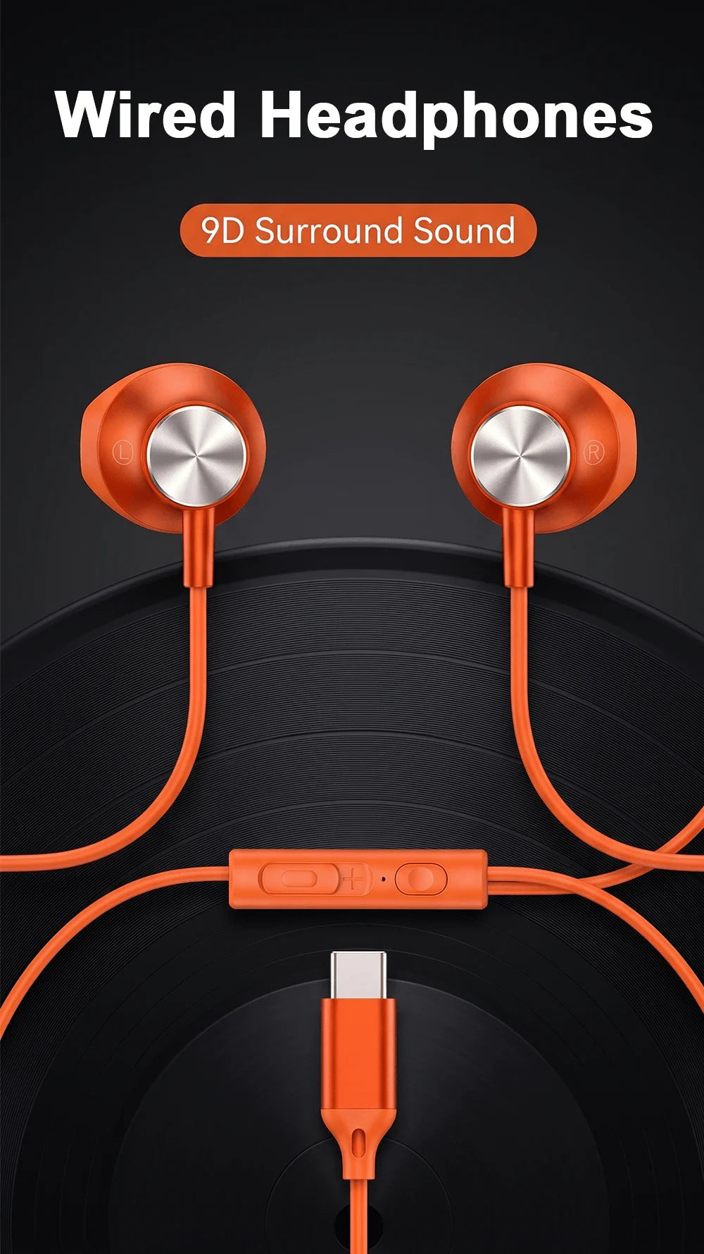 Wired Headphones For ios Android In Ear Earphones HiFi Surround Sound USB Type C Music Gaming Earplugs For iPhone 17 Pro Samsung