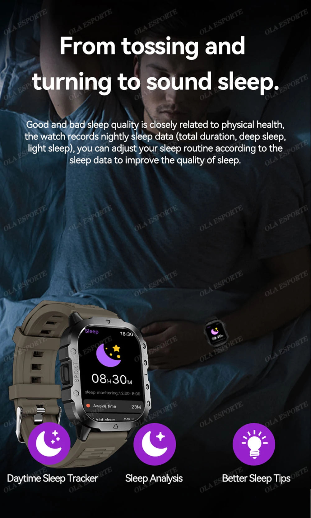 2026 New Rugged Military GPS Smart Watch Men Bluetooth Call Health Monitoring Sports 5ATM Waterproof Smartwatches Man Pk HT30