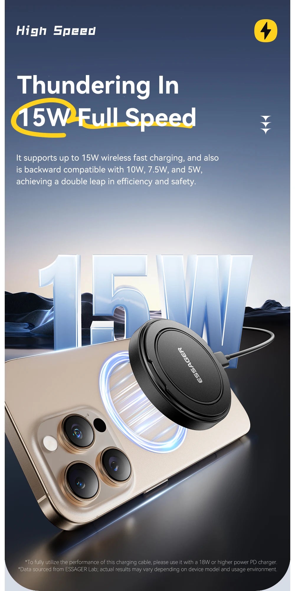 Essager Magnetic 15W Wireless Charger Fast Charging Pad Stand for iPhone 15 14 Airpods USB To Typec Phone Chargers Dock Station